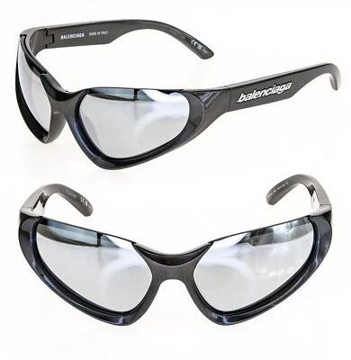 Máscara de sol unisex espejo marrón plateado BALENCIAGA XPANDER CAT 0202 BB0202S 002 Foto 1 de 4