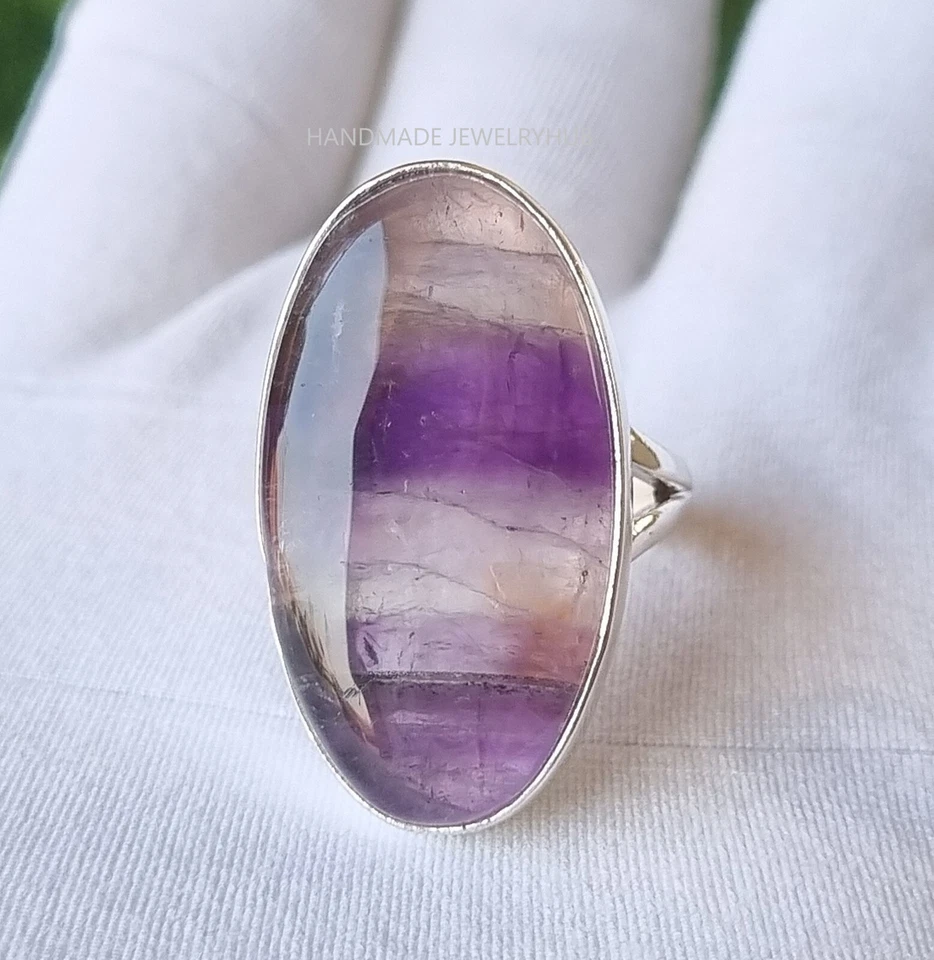 Amethyst Lace Gemstone Ring 925 Sterling Silver Handmade Occational Gift PG2269 - Imagem 1 de 1
