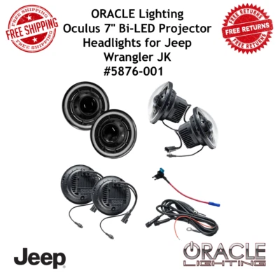 Faros bi-led proyector Oracle Lighting 7" Oculus Halo para Wrangler 2007-18 Foto 1 de 4