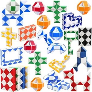 24 Pack Fidget Snake Cube Mini Twist Puzzle Bulk Toys for Kids Teens Stocking... - Picture 1 of 7