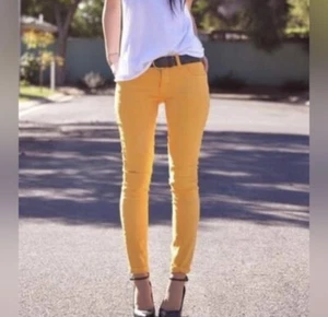 Joe’s Jeans High Rise Skinny Ankle Jeans Yellow Size 29 - Picture 1 of 6