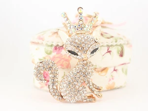 Rose Gold Fox Fashion Keychain Decoration Crystal Charm Cute Animal Gift 01333 - Picture 1 of 2