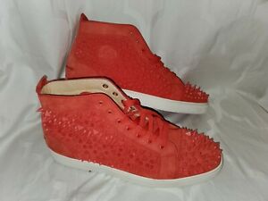 Christian Louboutin - Spike Sneakers red Studded High Top Pik Pik - Sz 48.5 15.5