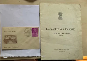 Nice Collection of Indian FDC & Brochure on Dr. Rajender Prasad stamp of 1962 - Picture 1 of 3