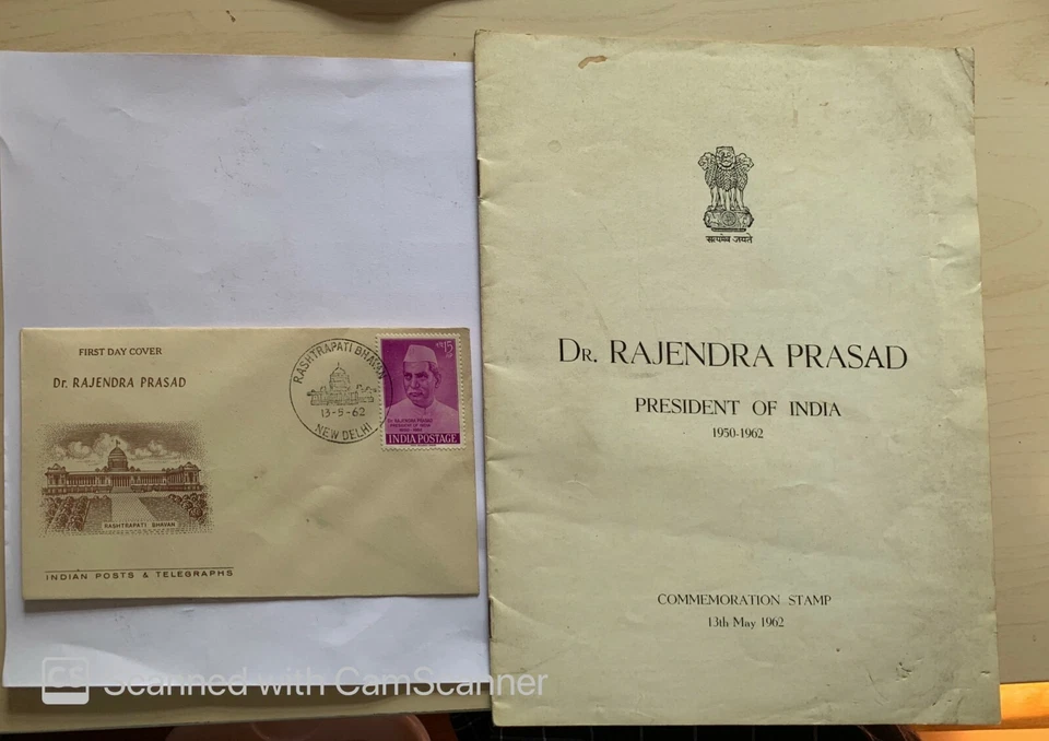 Nice Collection of  Indian FDC & Brochure on Dr. Rajender Prasad  stamp of 1962 - Image 1 of 3
