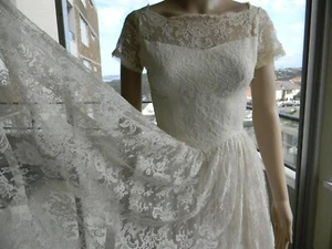VINTAGE Rockabilly Couture 1950s Original Princess Fairy-tale  Lace Tulle  Dress - Picture 1 of 12