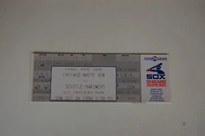 Boleto completo de béisbol del juego final de los Chicago White Sox Comiskey Park 1990 - Imagen 1 de 2