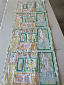 SET OF 4 KOHLS HAPPY SPRING TABLE PLACEMATS  RABBITS EGGS CHICKS 18”X 13” EASTER - Picture 1 of 7
