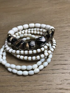 Braccialetto Chico’s bianco e stampa animalier pila set di 5 - Foto 1 di 8