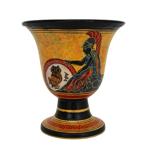Pythagoras Fair Cup - Goddess Athena Handpainted - Tantalus Pythagorean Justice  - Picture 1 of 4