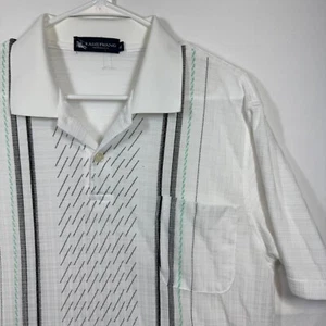 Kadiliwang Striped Polo Shirt Thin Short Sleeve Collared Casual Menswear Sz XL - Picture 1 of 9