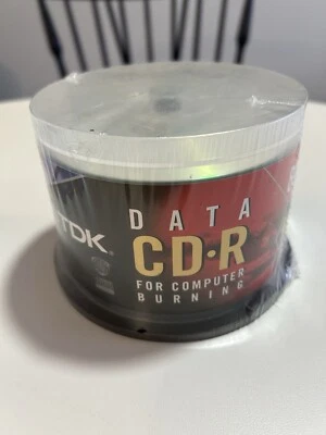 TDK Data CD-R 50-Pack Spindle – Sealed, Made in Taiwan, For Computer Burning - Image 1 of 2