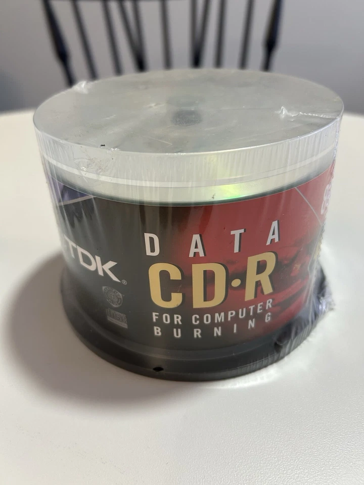 TDK Data CD-R 50-Pack Spindle – Sealed, Made in Taiwan, For Computer Burning - Image 1 of 2