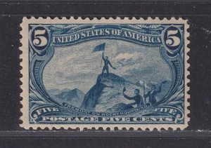 United States Scott 288 MNH 1898 5¢ Dull Blue Trans-Mississippi Issue SCV $300 - Picture 1 of 2