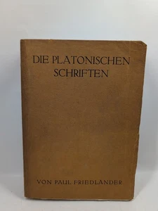 Antique German Book 1930: The Platonic Writings, PAUL FRIEDLÄNDER, Uncut Pages - Picture 1 of 19
