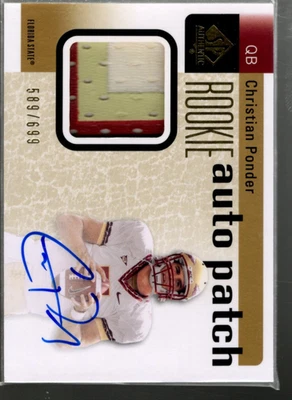B3818- 2011 SP Authentic #229 Christian Ponder Auto Jersey /699 SAMPLE PIC - Image 1 of 2