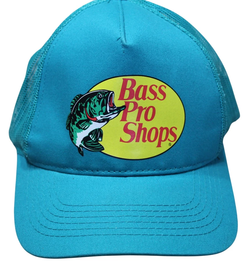 Boné de pesca Bass Pro Shops unissex tamanho único ajustável malha azul-petróleo - Imagem 1 de 4