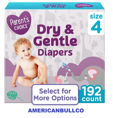 Pañales para bebé secos y suaves Parent’s Choice talla 4 – 192 quilates – Lea suave y absorbente Foto 1 de 4