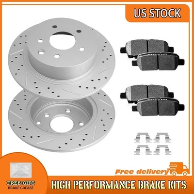 Pastilha de rotores de freio traseira perfurada Nissan Sentra Juke Altima Maxima 2004-2023 - Imagem 1 de 4