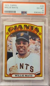 Willie Mays #49 1972 Topps PSA 6 EX-MT - Foto 1 di 2