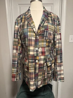 Polo Ralph Lauren Madras Plaid Patchwork Sport Coat Jacket Blazer Vintage XXL - Image 1 of 4