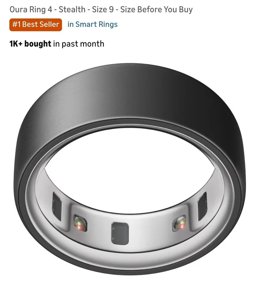 Oura Ring Gen 4 Size 9 Stealth Color, NEW SEALED - Image 1 of 1