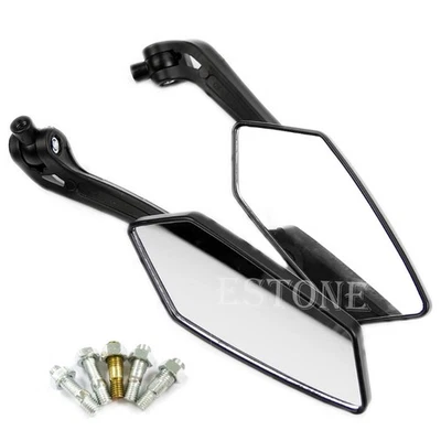 New Useful Universal Scooter Rearview Mirrors Pair Moped ATV Motorcycle Backup - Image 1 of 4