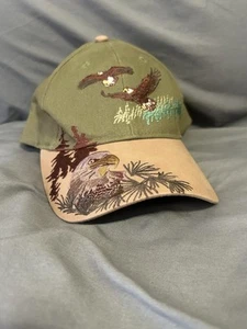 Polar Graphics Cap - Adjustable Leather Strap - Green/Tan - Eagles - Picture 1 of 6