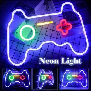 Neu Gamepad Leuchtreklame LED Licht Game Controller Gamer Zimmer Schlafzimmer Jungen Geschenk UK - Bild 1 von 16