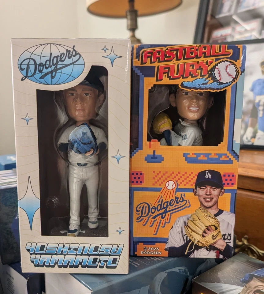 💙World ⚾ Series Yoshinobu Yamamoto & Roki Sasaki SGA Bobbleheads Dodgers 2025💙 - Image 1 of 4