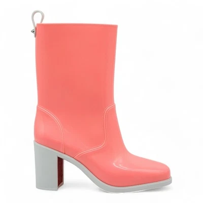 Christian Louboutin Loubirain Rubber Rain Boots Pink 37 6.5 US - New $700 - Image 1 of 4
