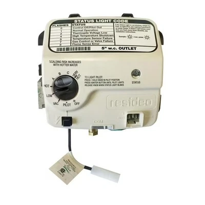 Válvula/termostato de control de gas para calentador de agua caliente Resideo NG, 1’’ CAV, 5” WC HW/R Foto 1 de 3