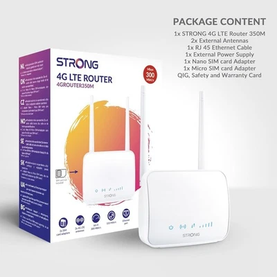 Router 4G LTE 300 Mbit/s Strong 4GROUTER350M con Antenne Esterne - Immagine 1 di 4