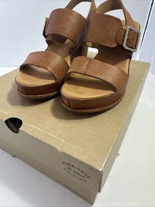 Kork Ease Shoes Size 7 San Carlos Brown Open Toe Sandal Block Heel w Box Comfort - Picture 1 of 10