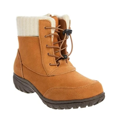 Botas de tornozelo Sporto Boho resistente à água camurça com cadarço camelo 9W - Imagem 1 de 4
