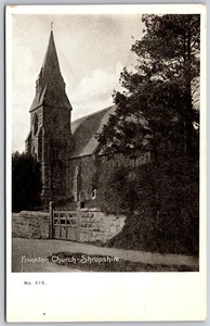 Vintage Frankton Church Shropshire UK Black & White Postcard by L. Wilding - Picture 1 of 2