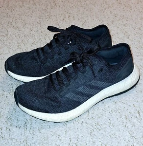 adidas PureBoost Core Black White BA8898 Used Trainers Size Uk 8 - Picture 1 of 10