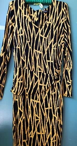 STRIKING 'AUTOGRAPH' CLINGY STRETCHY TRIBAL PRINT RUCHED DRESS 12-14. - Picture 1 of 7