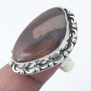 Jaspis Stein Ethno Handarbeit Edelstein Ring Geschenk Schmuck 8,5 in M9976 - Bild 1 von 1