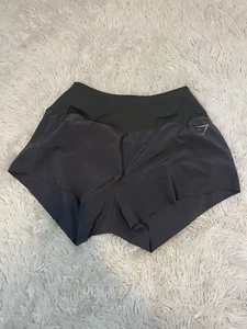 Gymshark Women Small GRAY Logo Training Loose Fit Shorts Unlined - Picture 1 of 6