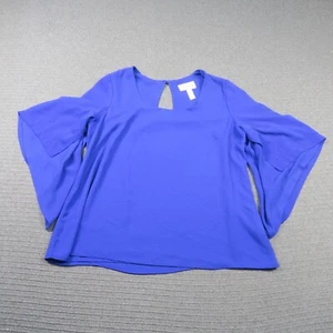 Joseph Ribkoff Womens Top Blouse 16(AU) XL Blue Bell Sleeve Relaxed Fit Summer - Picture 1 of 10