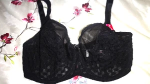 Curvy Kate Black Lace Dottie Balcony Bra Underwired Non-Padded Bras Size 34G - Picture 1 of 9