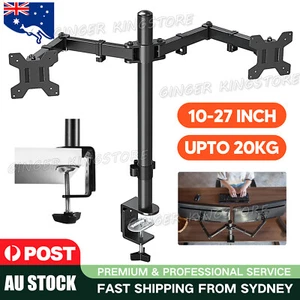 Artiss Monitor Stand Dual Arm Desk Mount 27'' HD LED TV Screen Holder Bracket AU - Picture 1 of 12