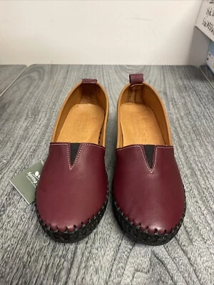 Spring Step Burgundy Slide On Wedges. Size 6.5-7 - Image 1 of 4