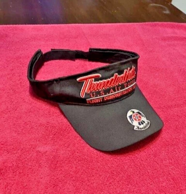 Thunderbirds Fighter Jet Sun Visor Back Hat Embroidered Air Show USAF Vintage - Image 1 of 3