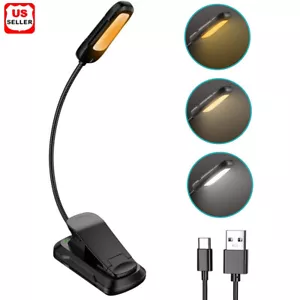 Flexible Rechargeable LED Book Light With 3 Light Modes Easy Clip Reading Lamp