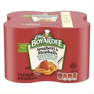 Chef Boyardee Spaghetti and Meatballs, 14.5 Oz Cans, Pack of 4 - Picture 1 of 9