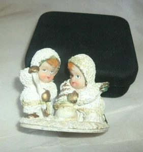 K's COLLECTABLES SNOW ANGELS TWO ANGELS/TREE ON BASE - Picture 1 of 5