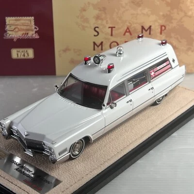 1/43 GLM Stamp 1968 Cadillac Miller-Meteor Ambulance White STM68801 - Image 1 of 3