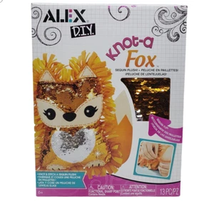 Alex DIY Knot-A Fox Sequin Plush Kids Craft Kit 13 Pieces Stuffed Animal - Picture 1 of 7